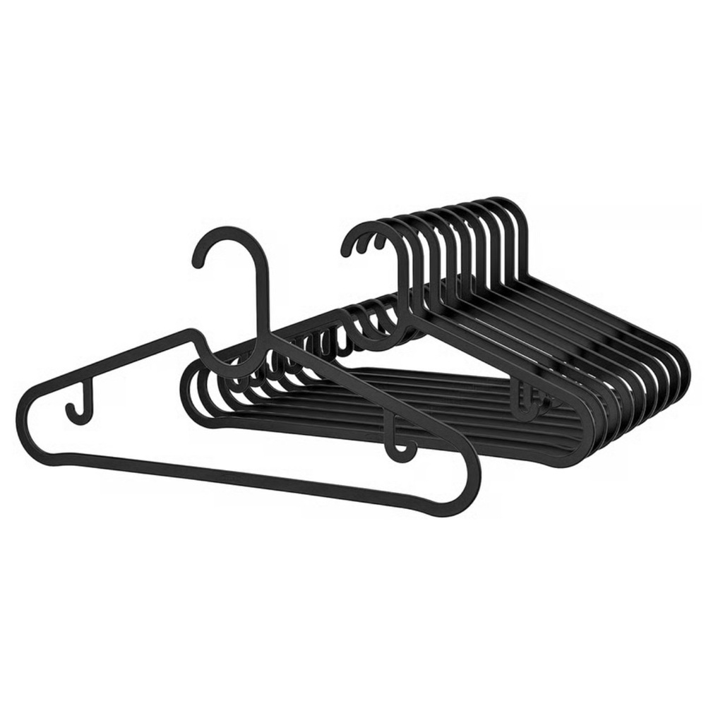 Set of 50 IKEA SPRUTTIG black Plastic Hangers